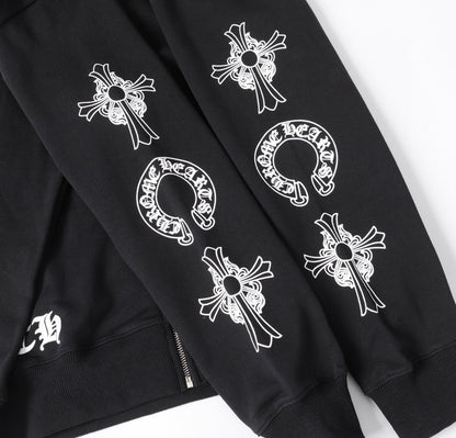 Black & White Cross Statement Hoodie