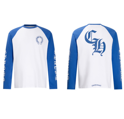 Blue & White Cross Crew Top