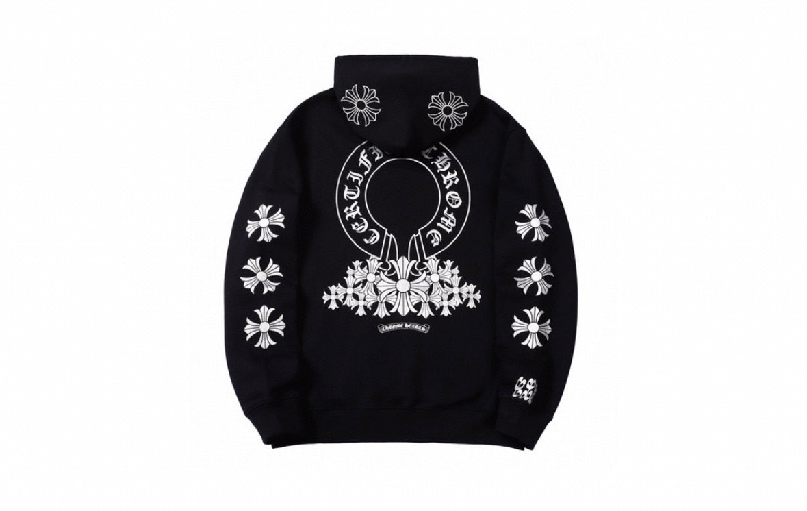 Black & White Gothic Cross Hoodie